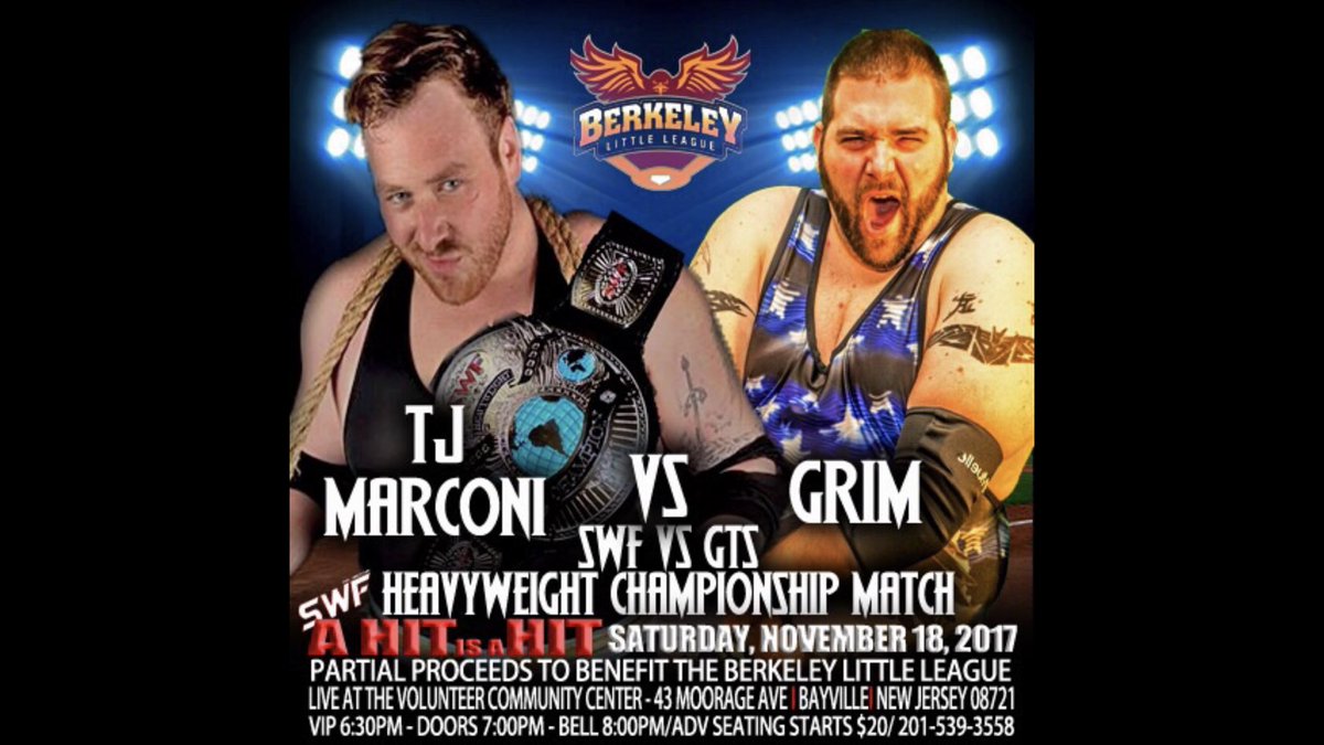 Retweet if you HYPE for GRIM to bury <a href="/TJMarconi/">Public Enemy #1 TJ Marconi</a> tommorrow and become @SWFwrestling247 CHAMPION! eventbrite.com/e/swf-hit-is-a…