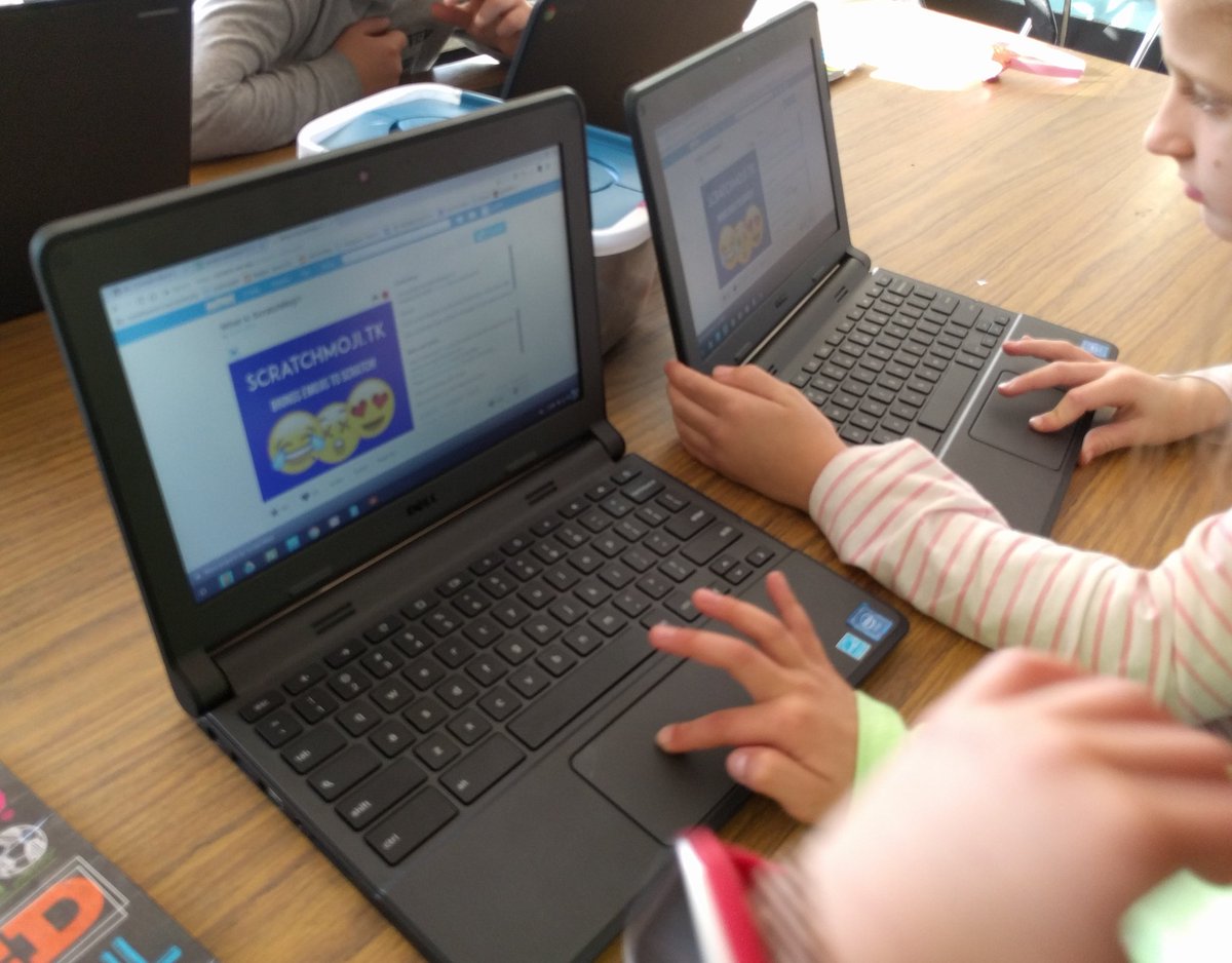 ReginaSchaffer's tweet photo. Our 1st group of 3rd graders got their new accounts today to move from @ScratchJr to @scratch! Today was exploration after learning the interface. Stay tuned... #WeRBayview #MTPSCodes #csk8 https://t.co/HlxEXkbree