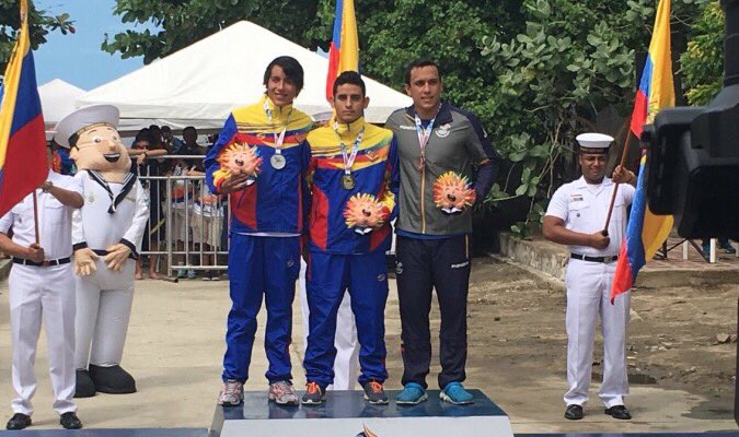 #Bolivarianos2017 Los criollos Diego Verá y Wilder Carreño ocuparon la 1era 🥇y 2da 🥈posición respectivamente de las aguas abiertas 5k en @jjbb2017