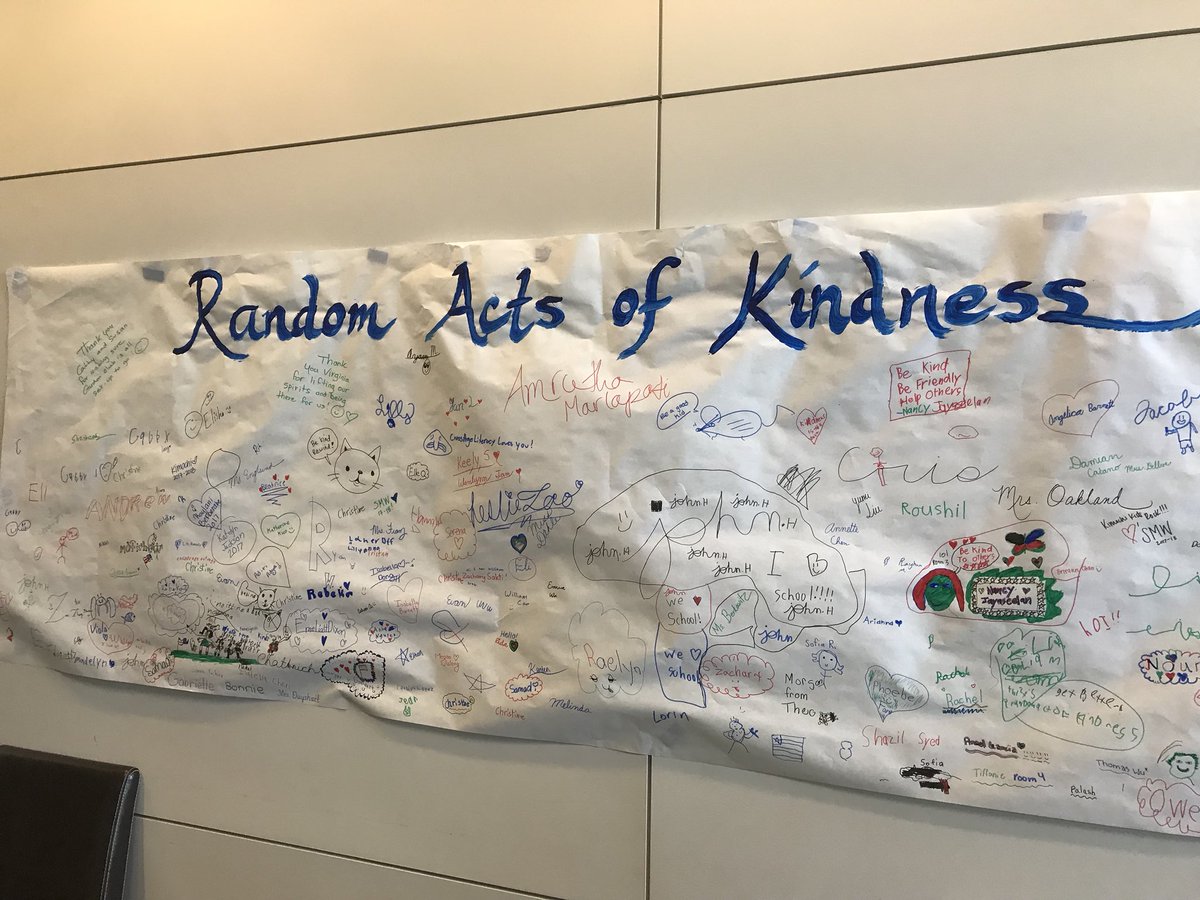 To recognize National Random Acts of Kindness Day this past Monday, many of our students signed our poster after doing a RAK for someone else. #RAK #HollyAve <a href="/ArcadiaUnified/">Arcadia Unified</a>