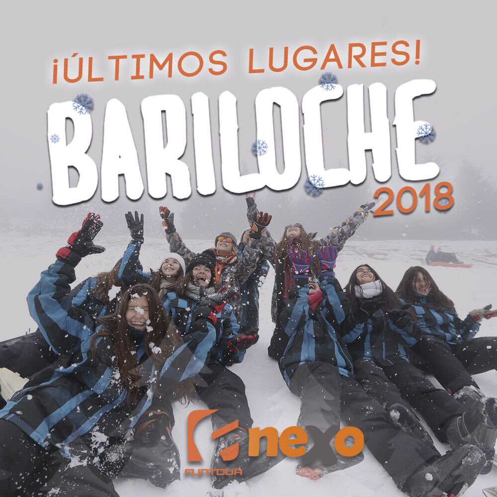 NexoEstudiantil's tweet photo. Aún no te anotaste para vivir el viaje de tu vida ?
Últimos lugares disponibles para vivir #BARILOCHE 2018 de la mano de @funtourviajes y #NEXOVIAJES 🛫☃️
Te lo vas a perder ?
#Funtour15Años #ItsTimeToFuntour https://t.co/uLlwYGJjZ7