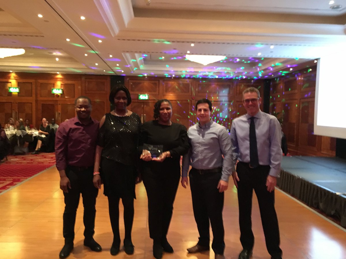 Hersham Gardens team winning #staffawards Excellence in #pbs