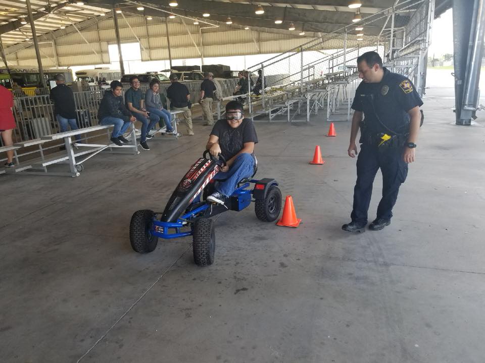 utrgvpd's tweet photo. Officer David Pena was recently at a community event (3rd Annual South Texas #PoliceK9 Competition) with our #DrunkBuster Karts....#UTRGV #RGV #DontDrinkAndDrive https://t.co/WXYslfyBd2