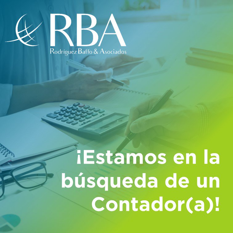 RBAenlinea's tweet photo. Si eres Contador (a) Público y deseas formar parte de nuestro equipo, envía tu resumen curricular al correo administracion@rya.com.ve https://t.co/AxaLaBfdfU