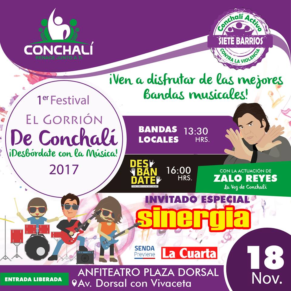 La <a href="/MuniConchali/">MuniConchalíOficial</a> y el alcalde <a href="/ReneDeLaVegaF/">René de la Vega</a> te invitan a disfrutar del Primer Festival "El Gorrión de #Conchalí" ➜ goo.gl/ScbHpB