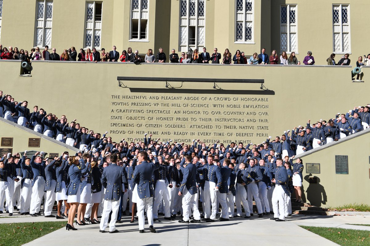 VMI1839's tweet photo. Congrats on receiving your rings, class of 2019! Enjoy the celebration tonight at the Ring Figure Ball.
#RahVaMil #ringfigure #Rah19 #vmi19 https://t.co/JtJ4qs0zbA