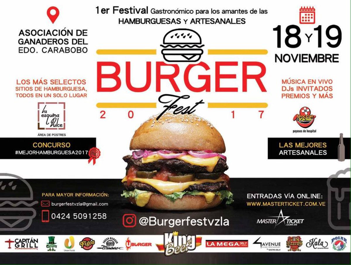 ElNacionalWeb's tweet photo. El primer Burguer Fest de Venezuela se realizará en Valencia https://t.co/AXXL8w5gUh  https://t.co/HGwF1clTfg