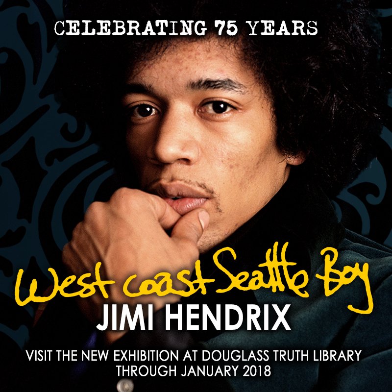 Celebrate Jimi Hendrix's 75th Birthday with the new "West Coast Seattle Boy" presentation at the Douglass Truth Branch of The Seattle Public Library.  On now through January 2018.  spl.org/locations/doug…  #JimiHendrix #Seattle #Library #Hendrix75 #Forever27 #AreYouExperienced