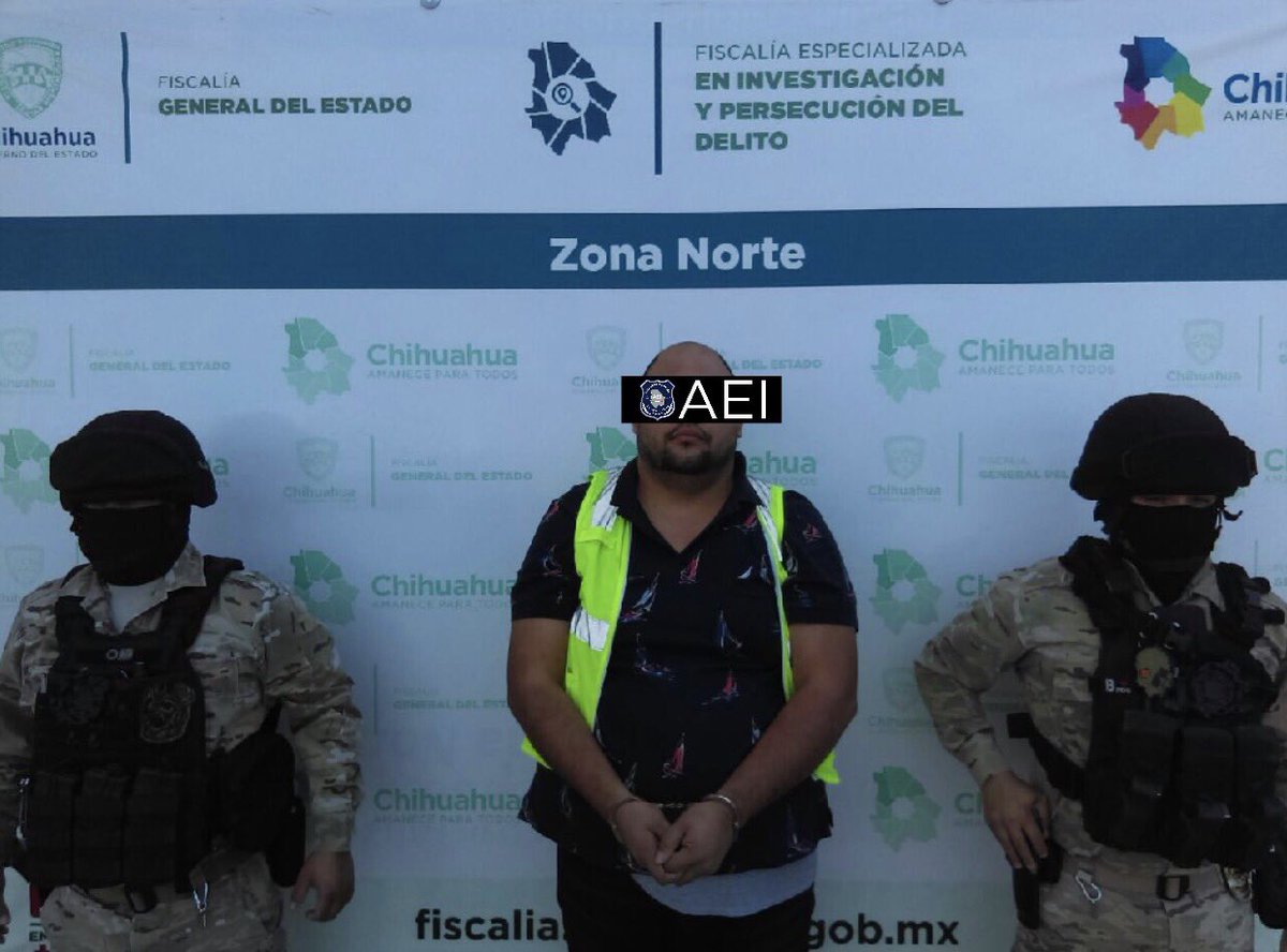FiscaliaNorte's tweet photo. El día de hoy es detenido presunto líder de la banda criminal; autor intelectual de los homicidios de los elementos de la Agencia Estatal de Investigación, ocurridos en meses pasados. https://t.co/tkYyJl3eDD