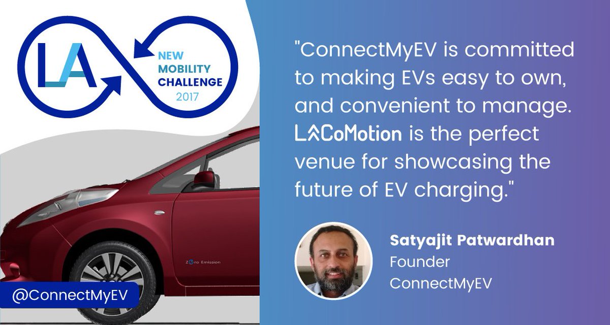 CoMotionNEWS's tweet photo. .@ConnectmyEV is committed to making #EVs easy to own and convenient to manage. Connect My EV is one of the finalists for LA New Mobility Challenge by @NewCitiesFound and @LACIncubator #LACoMotion https://t.co/ph2mCuWEmH