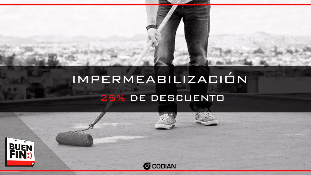 CodianMX's tweet photo. Aprovecha nuestro servicio de #Impermeabilización al 25% de descuento. Válido solo del viernes 17 de noviembre al lunes 20 de noviembre del presenta año. 📞664-210-1602 📲664-309-7910 Envíanos un whatsapp directo https://t.co/DpSxqhjYQJ https://t.co/8N6iz4EPKW