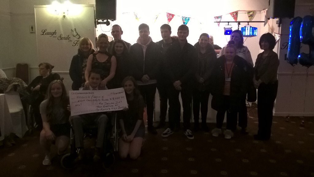 StMungosAndrew's tweet photo. What an honour to present the £8,000 cheque to Declan and his family tonight! Thank you so much to everyone who donated today. It has gone to a great cause. We hope Declan has had a great time at his party tonight #Declanday https://t.co/tqhAe2YDKF