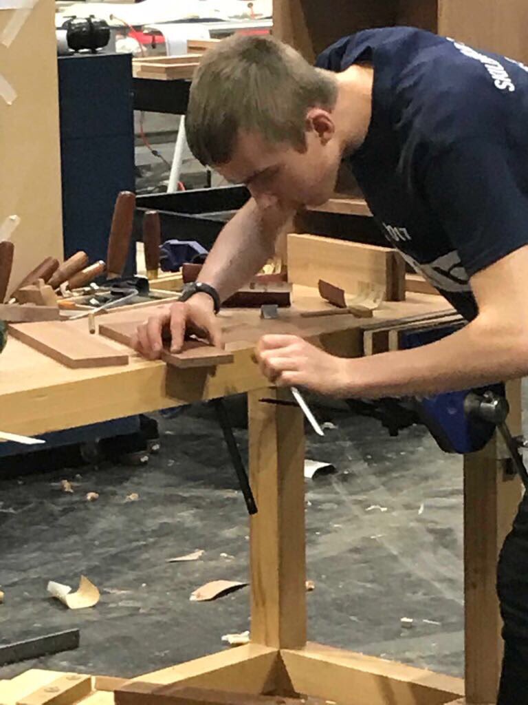 MoultonConstru's tweet photo. Furniture students from @MoultonCollege doing really well at the #skillsshow @SkillsShow https://t.co/yPANVzvrLq
