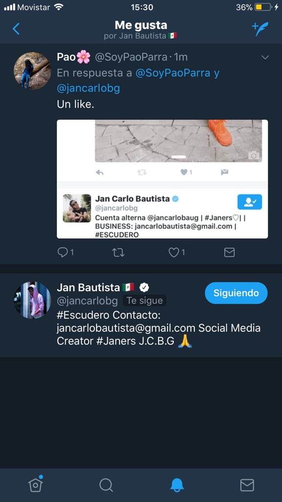 SoyPaoParra's tweet photo. @jancarlobg Y al parecer creo que tengo otro like del millón. 🙊 https://t.co/CrCqvobwwr