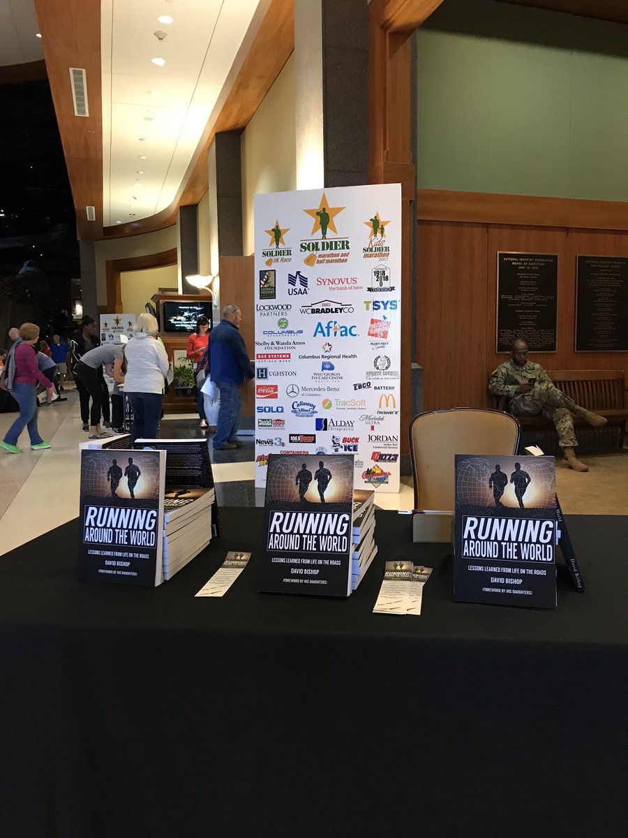 RunnersChaplain's tweet photo. Having a great time selling my book and will be offering the invocation tomorrow before the #SoldierMarathon in Columbus, Georgia. #RunnersChaplain #RunningAroundTheWorld https://t.co/y68HtrES61