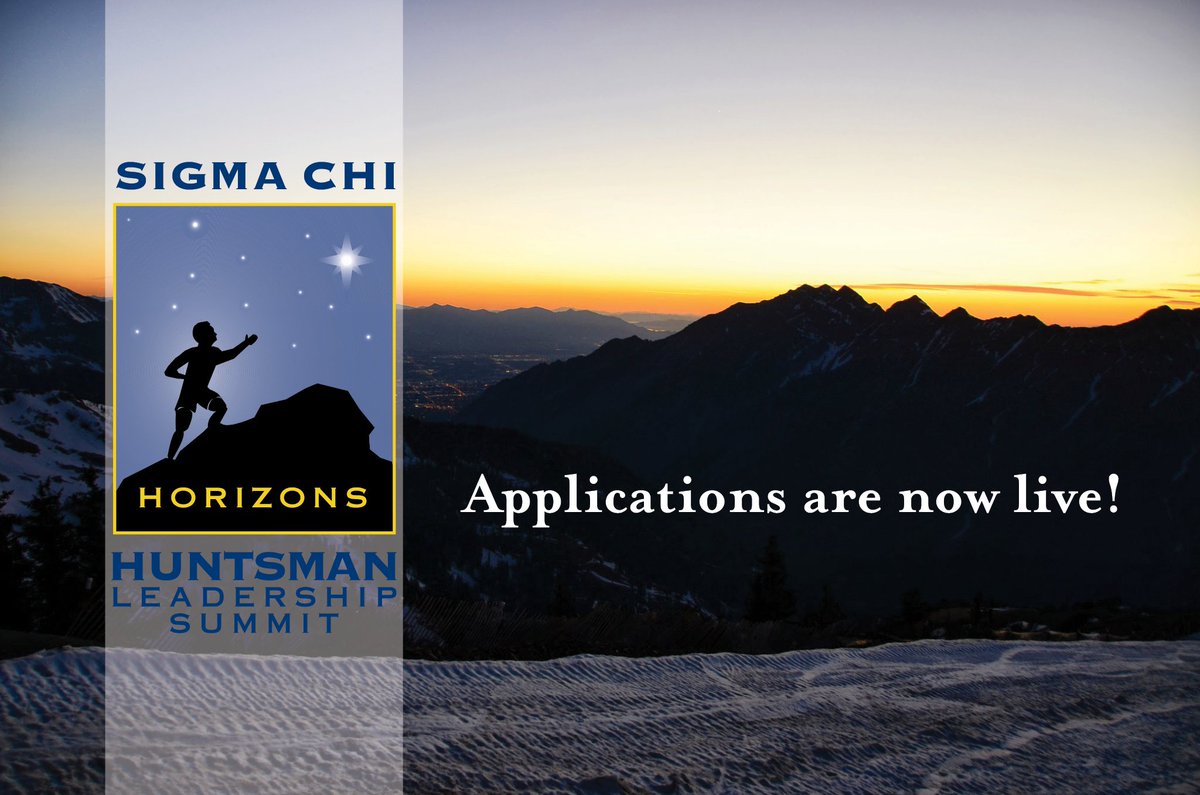 SigmaChi's tweet photo. Applications are now live for the 2018 Horizons Huntsman Leadership Summit in Snowbird, Utah! Applications are due by 11:59 p.m. CT on Jan. 31. For more information and how to apply, visit: https://t.co/lWw4TTZABH https://t.co/1nrIKjwp99