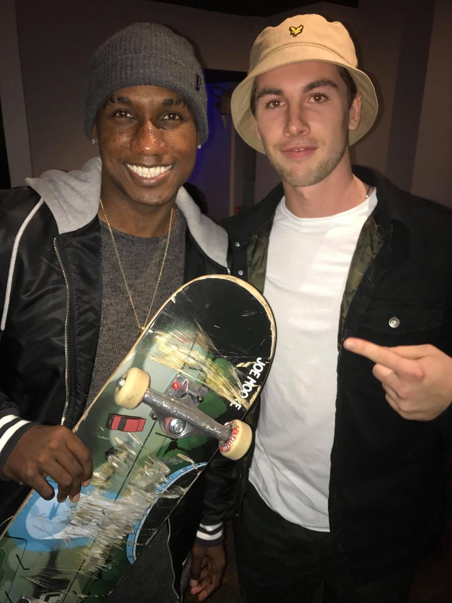 Nice to see @hopsin managed to fit in a game of skate with our man Toby  Booth. Got those 360 flips down we hear 👊 #Wighttrash #tobybooth #Hopsin  #hiphop #skateboarding #skater #gameofskate #londonfun, image size:900x1200