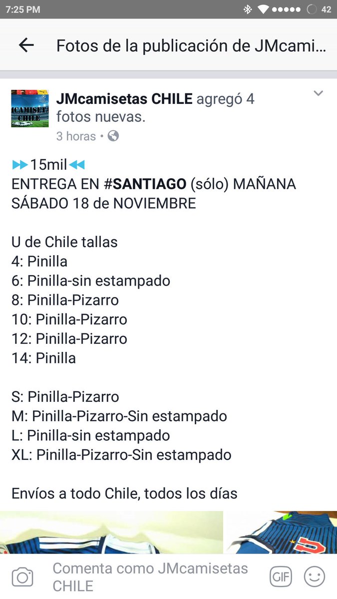 JMCAMISETAS's tweet photo. Entrega en #SANTIAGO mañana sábado 18 de noviembre

#UdeChile #UniversidaddeChile https://t.co/3tu3tJGkqa