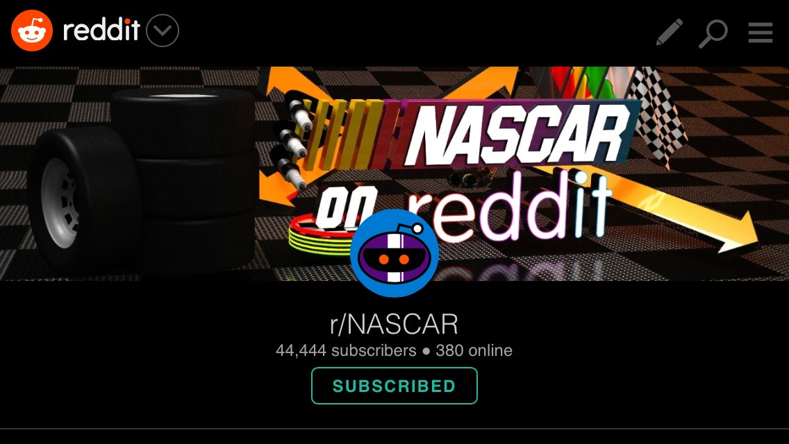 r/NASCAR on Reddit (@NASCARonReddit) | Twitter