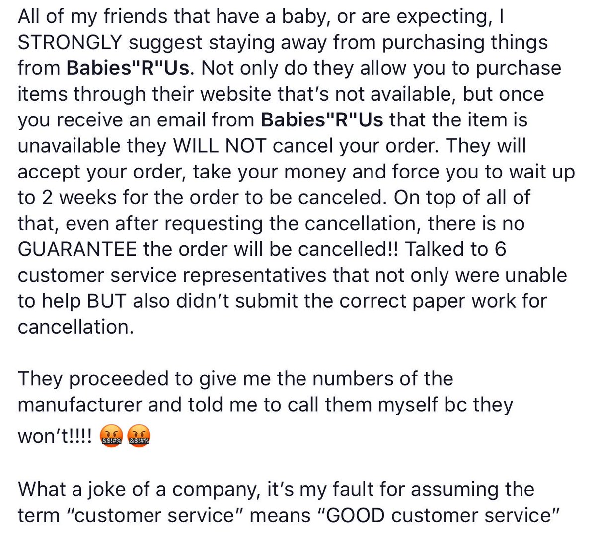 NickRickles's tweet image. All friends expecting a baby, or have a baby, I STRONGLY suggest staying away from @BabiesRUs and @ToysRUsHelp 

Worst customer service and assistance I’ve ever experienced.  

Here is why....😡