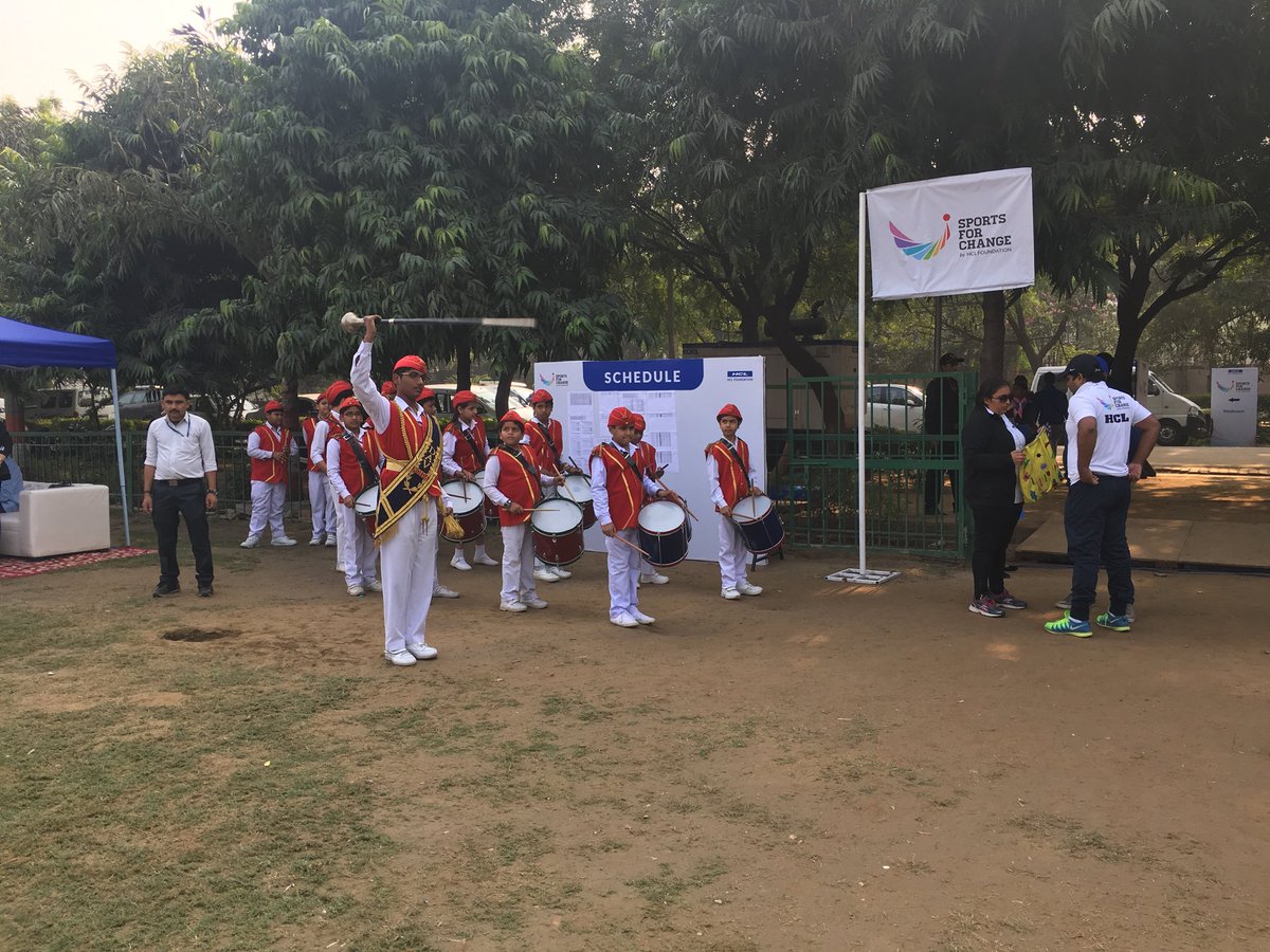 HCL_Foundation's tweet photo. The day is here & we are all set to begin #SportsforChange, an #HCLFoundation initiative at #Noida Stadium with the students of #Gurukuls & #Yuvakendra https://t.co/MoRtgRyW1C