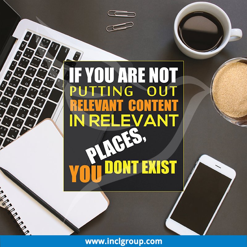 INCLGROUP's tweet image. Right content at right place increases brand value.

#Content #ContentWriting #ContentRelevancy #OnlineMarketing #INCLGroup #IndiaNewsCommunications #MacawCommunications #DWR #FirstTake