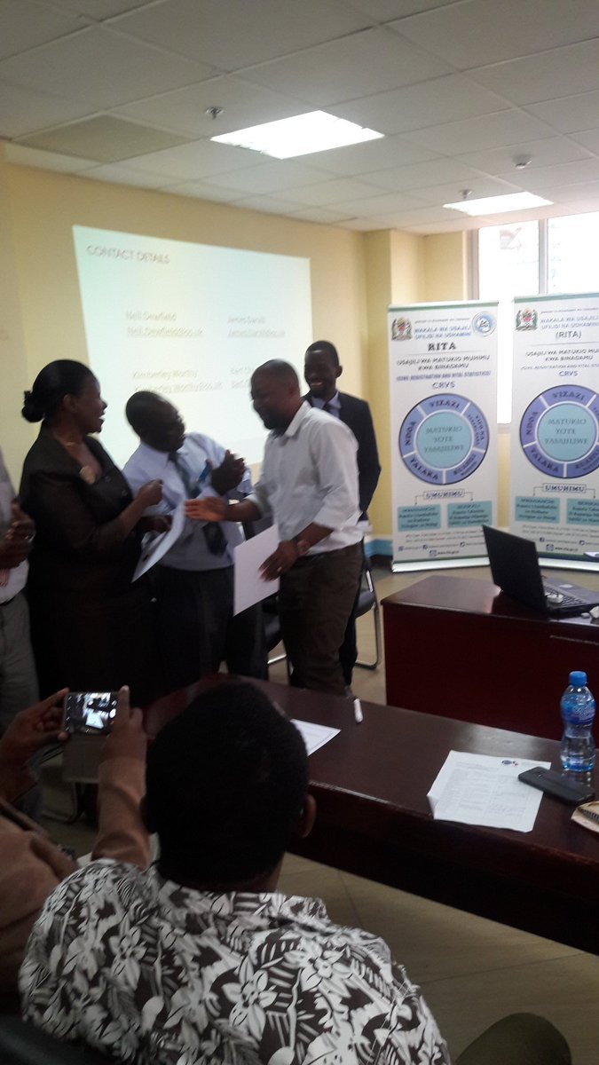 FUFUJID's tweet image. Dr. Eric Mwaikambo, Principal Land Surveyor/NSDI lead handling certificates to the gov&apos;t technical officials yesterday in Dar es Salaam #OneWeekDataWranglingWorkshop in #Dar #PORALG #PMODMD #MLHHHSD #MHCDEC #DarMCs #DCC #MOWI #MWTC #NBS #TCRA @OrdnanceSurvey @WBG_ICT