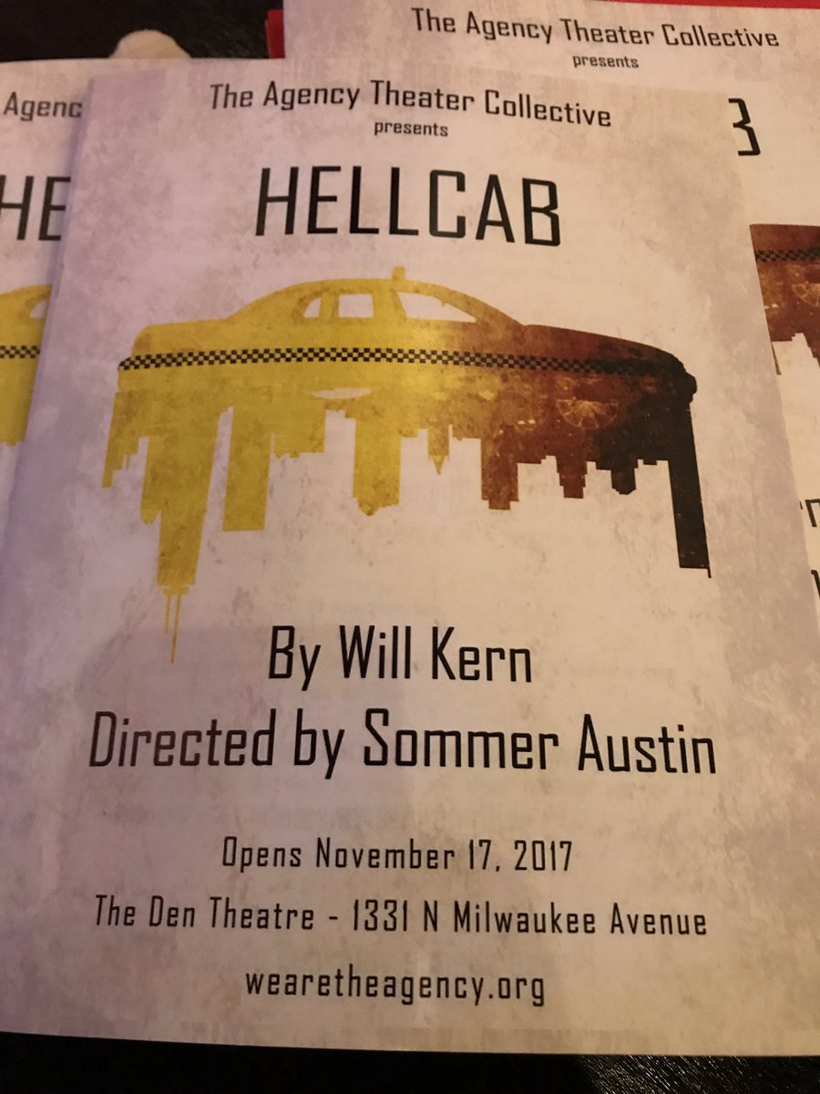 SHOUTatJAMES's tweet photo. It's time for a ride with #Hellcab & oRusty Schwimmer!Happy Opening, @AgencyTheater at @TheDenTheatre! #chicagotheatre #itsback #beepbeep https://t.co/VnBVfynjBb