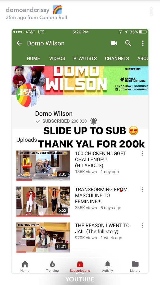 MusicQueenNene's tweet photo. YESSSSSS BISHHHHESSSSS WE THE #DOMONATORS AKA #WEIRDGANG HIT 200K @domoandcrissy WETTTZZZZZZ GOOOO π±π±π±πππππππππππππππππππππππππ Tell a friend to tell a friend to SUBSCRIBE AND JOIN #WEIRDGANG wuv you Domo and Twissy https://t.co/caHEm0nFSs