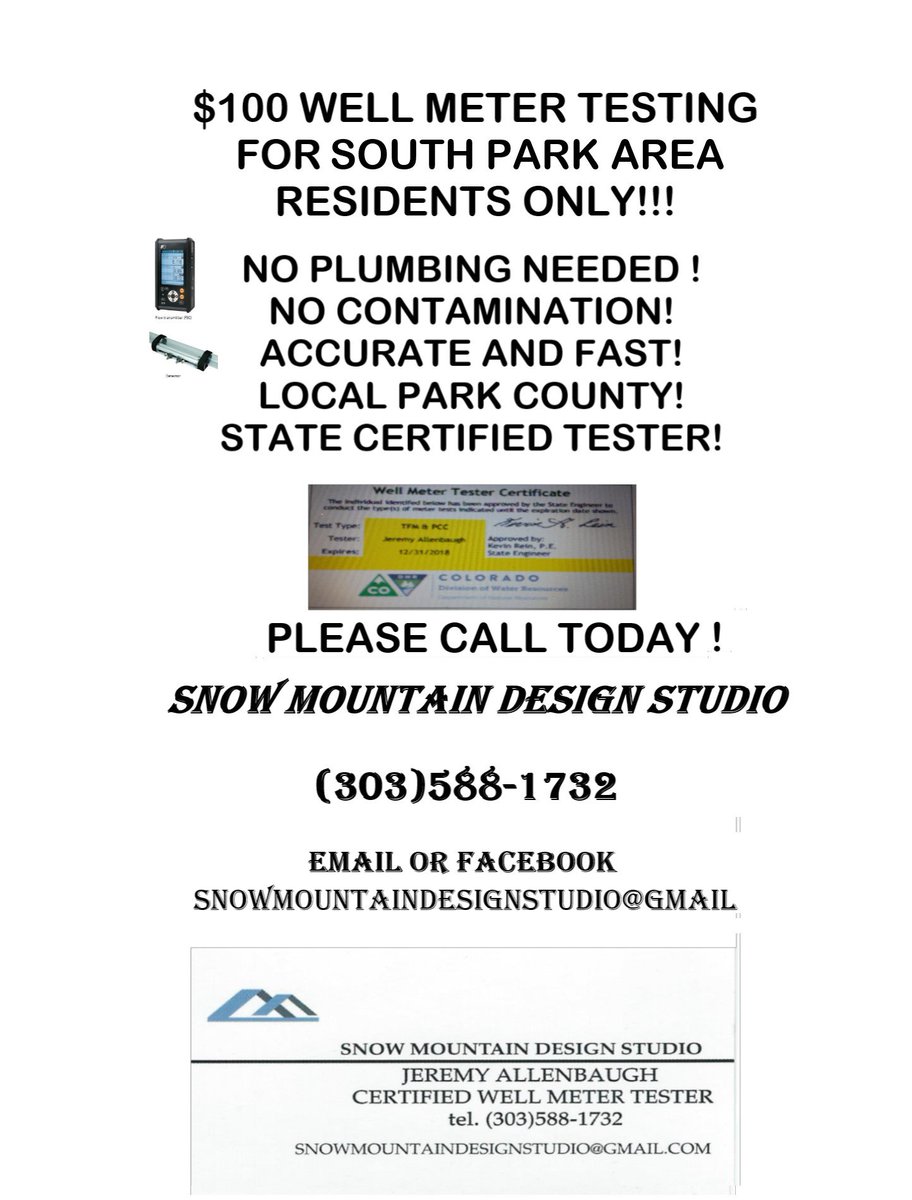 StudioAtgmail's tweet image. Colorado Well Meter Testing and Installation