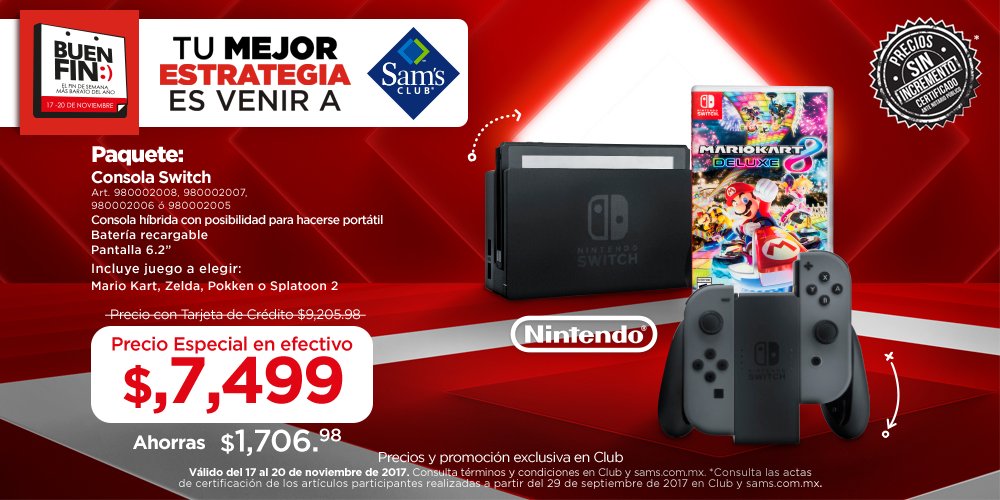 nintendo switch at sams club