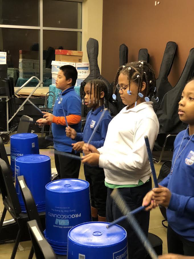 RaineyInstitute's tweet photo. In addition to learning to play their orchestral instruments, some El Sistema @ Rainey students learn the basics of bucket drumming &amp; expand their abilities to play as a cohesive group. Bucket Band is a small but fun &amp; evolving part of our curriculum. https://t.co/03lOadeRnc