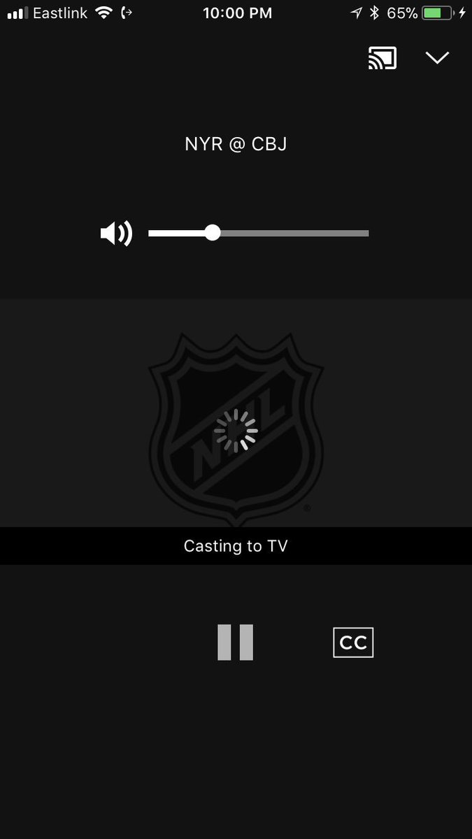 NeilO_NL's tweet photo. @NHLTVSupport Suddenly can’t stream games to my chrome cast. The app gets stuck on the screen below. Very frustrating. https://t.co/tw1qqEUgBl