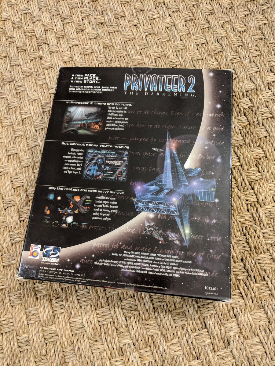 LP ⌨🖱 on X: Tonight's#bigboxaday is PRIVATEER 2: THE DARKENING! This is a  regular North American edition. Very busy gatefold! @bbpcgc @fmvstory  #InteractiveMovie #OriginSystems #retrogaming #DOSgaming #WingCommander   / X