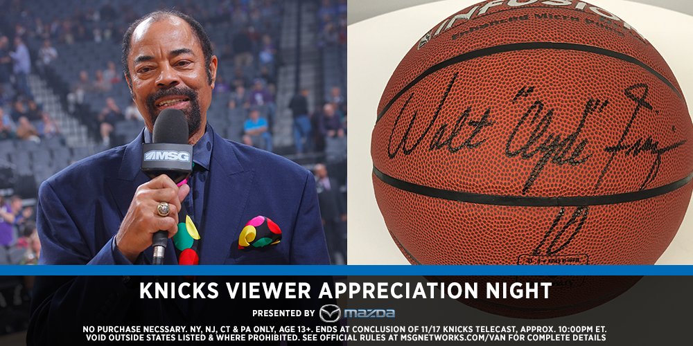 MSGNetworks's tweet photo. RT if you think you're as fashionable as Clyde Frazier &amp; want to win this basketball signed by him. 

Let's be real… you're probably not as stylish as Clyde but who is? https://t.co/DtzXUtiE2r