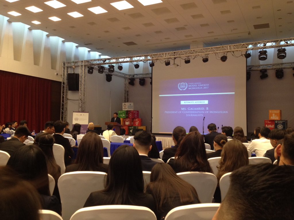 unyapmongolia's tweet photo. The Third Model UNESCO Mongolia is starting with the remarks from our special speakers #MUM2017 #UNESCO4Youth #UNYAPmn https://t.co/DNfgMewSQR