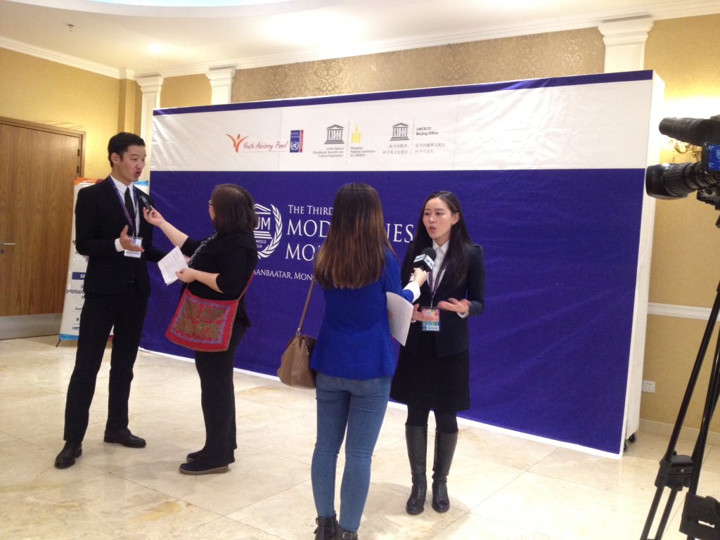 unyapmongolia's tweet photo. MUM 2017 is starting!
The delegates of Mongolia are sharing their comments about their participation in MUM2017
@unesco_mongolia #MUM2017 #UNESCO4Youth #UNYAPmn https://t.co/bf0JgLTC1e
