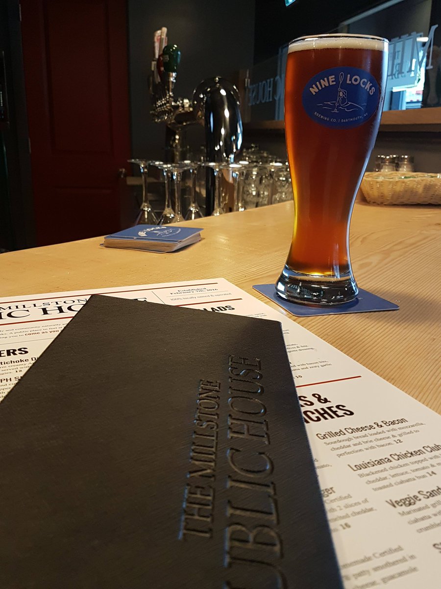 ninelocksbrew's tweet photo. Check out the grand opening of @millstone_pub in Bedford on Saturday and enjoy #NineLocks ESB and Dirty Blonde while you're there. #nscraftbeer #drinklocal https://t.co/3pri1q6MLU