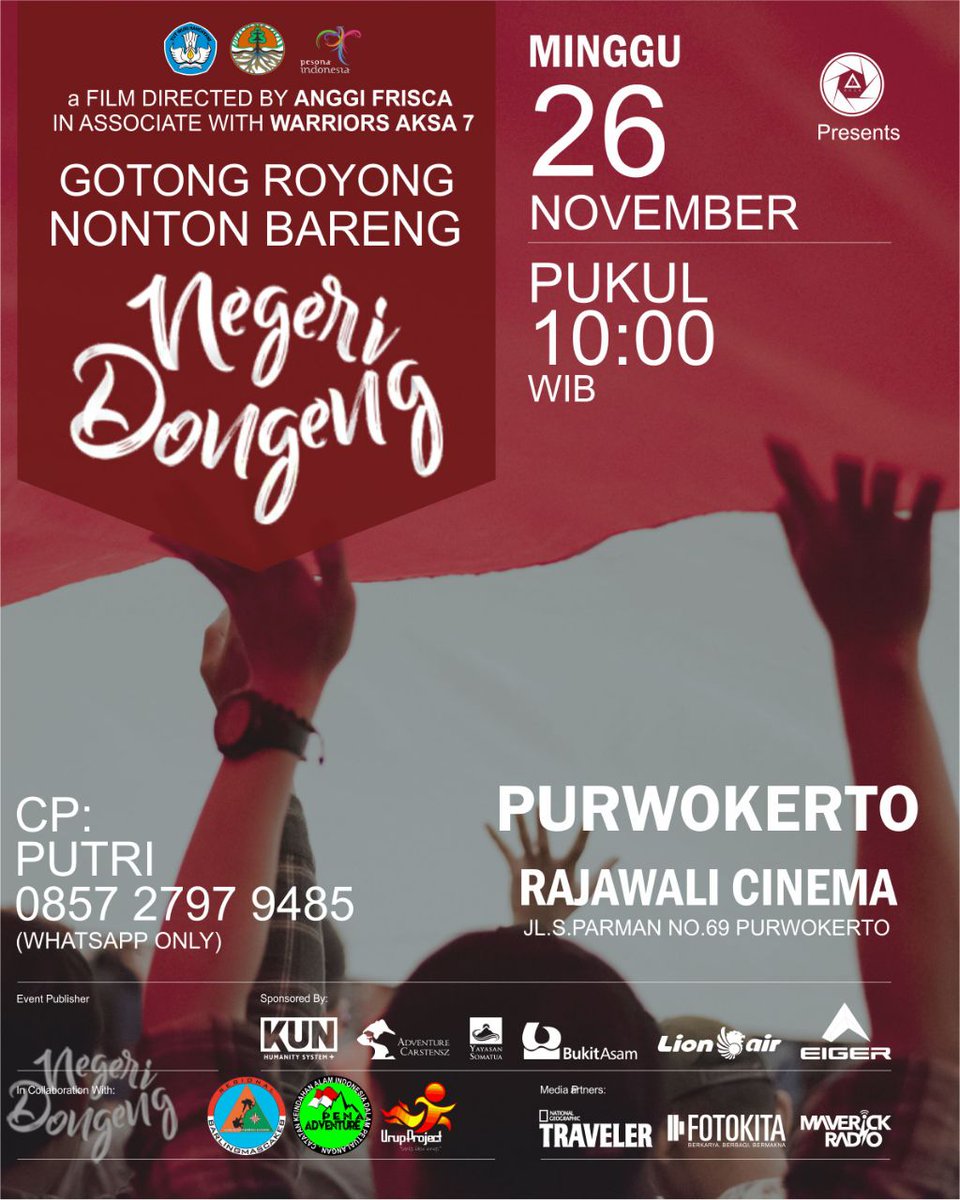 burhansetyabudi's tweet image. Yang dipurwokerto dan sekitarnya jangan lupa ikutan.. Langsung hubungi CP..
#negeridongeng #purwokerto