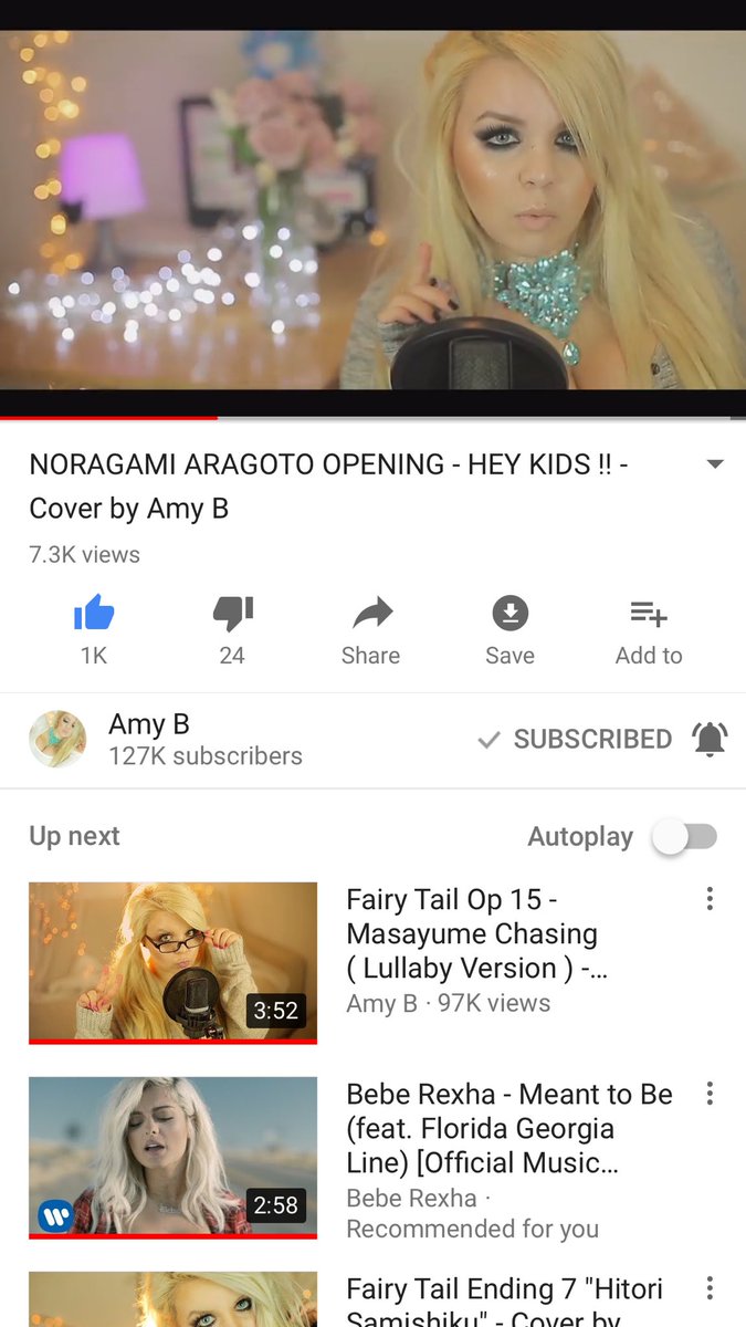 jasminexrosario's tweet photo. Hey guys check out my baby girl @TheAmyBOfficial new cover! Filmed by @JackBaileyYT #animecoverartist #noragami #AmyB ❤️ https://t.co/LiNXY5A8VX