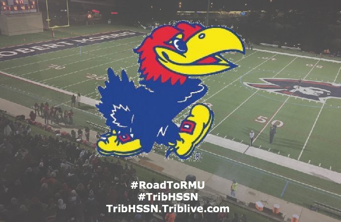 TribLiveHSSN's tweet photo. The Jeannette Jayhawks finish off an 18-7 victory against the Clairton Bears. And with that, the Jayhawks are headed to RMU! #WPIAL #TribHSSN #RoadToRMU https://t.co/f176xz3rMp