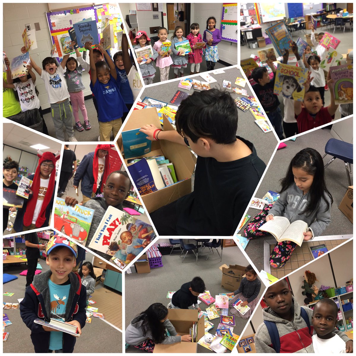 acrestigers's tweet photo. Great way to start and end the day @harbinses ! Free book Friday in my class to get ready for Thanksgiving reading! #ESOL #HarbinsEs https://t.co/hMXjTeq34p