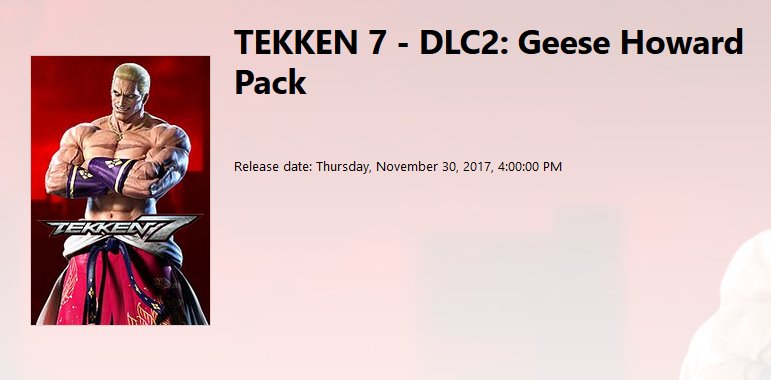 TEKKEN 7 DLC 2 Geese Howard Pack