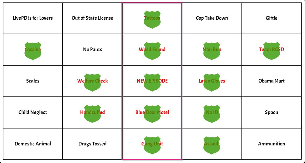 #livepd #livepdbingo #livepdnation Bingo ladies and gentlemen!!! Happy Thanksgiving LivePD fam!!!