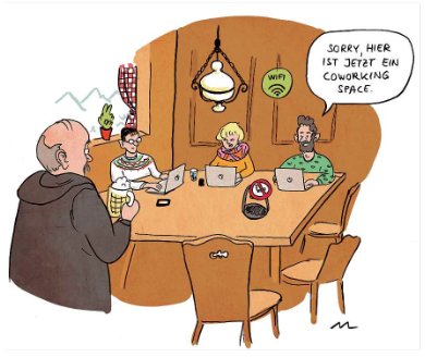 nacantieni's tweet photo. Coworking in Graubünden – die Geschichte dazu heute im @BundnerTagblatt. Witzig illustriert von Cartoonistin Marina Lutz. https://t.co/sZFRBGUKo4