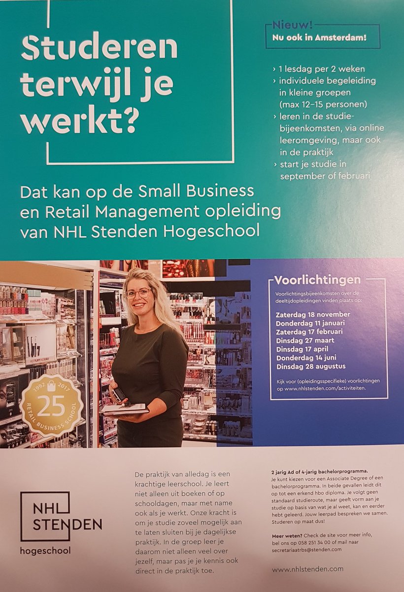 We are live! Stenden Small Business andRetail Management AMSTERDAM