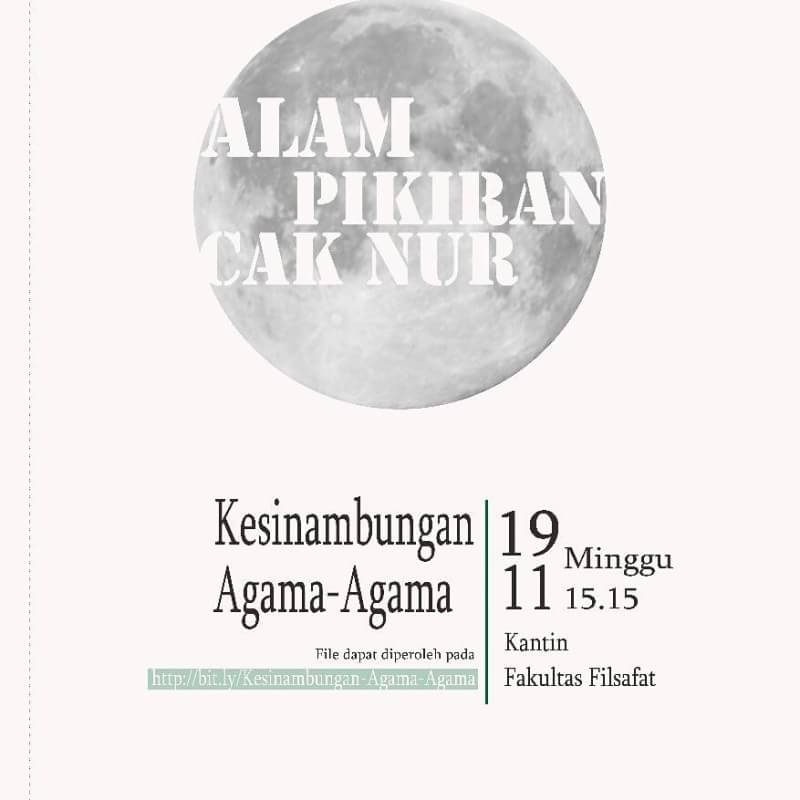 Assalamualaikum wr.wb

Hmi Komisariat Filsafat UGM akan mencoba memaknai Tulisan Cak Nur "Kesinambungan Agama-agama" yang insyaallah dilaksanakan:

Hari, tanggal: Minggu, 19    November 2017
Tempat: Kantin Filsafat

Monggo hadir, berdoa dan tepuk tangan.