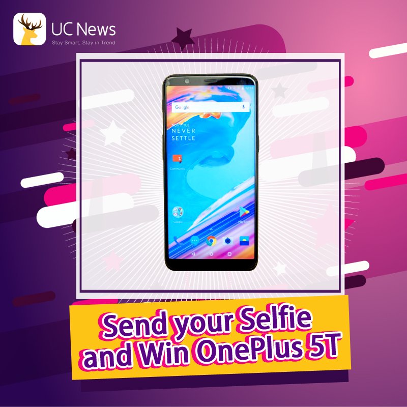 UCNews_India's tweet photo. Up till now your selfie could only bag some likes &amp; comments but now it can win you a brand new #OnePlus5T Just send in your selfies and stand a chance win a One Plus 5T. 
https://t.co/cgfBZQw14x @OnePlus_IN https://t.co/lR9TxFRULj