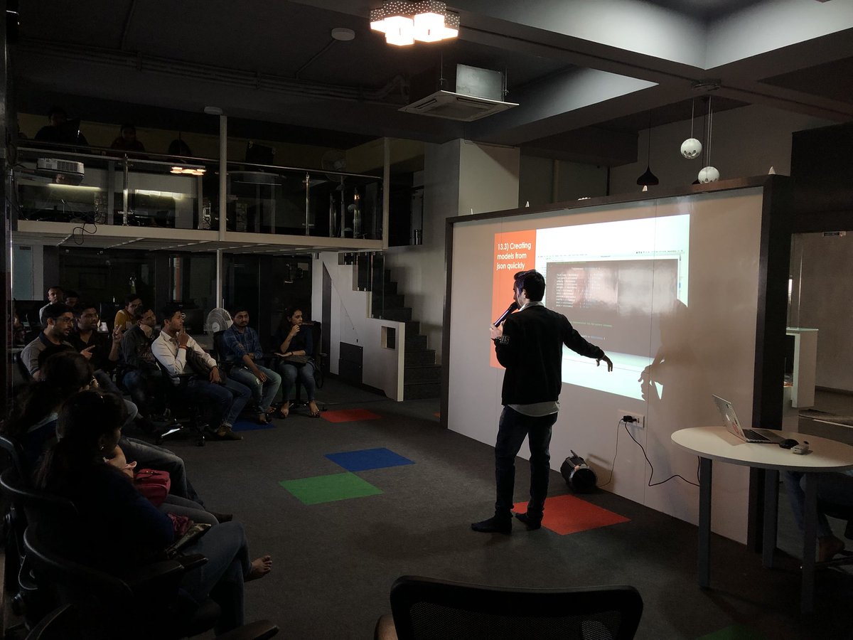 gauthamklakum's tweet photo. Dhaval Pithava presenting iOS tips and tricks to the #AMTMeetup attendees. #iOS #tips #Developer https://t.co/frqZVZyFWX