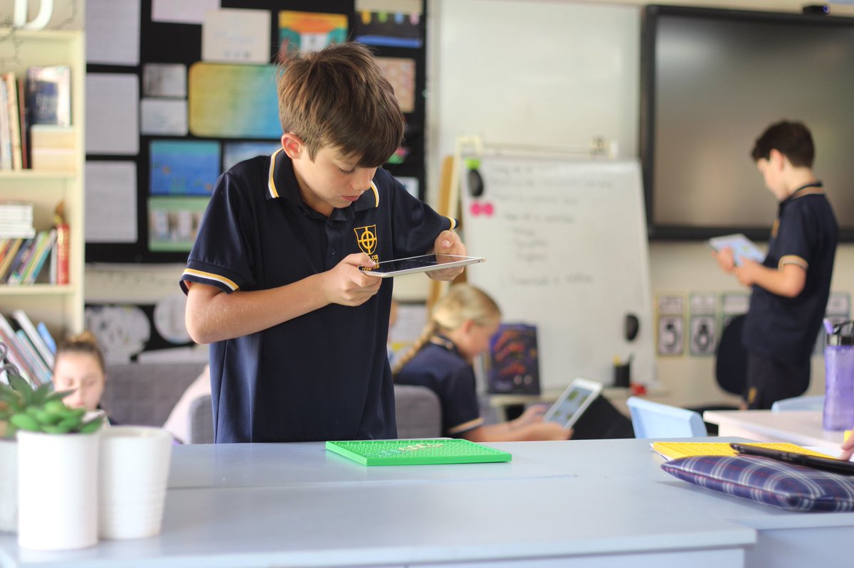 DernieClaire's tweet photo. I’m not sure I could ever revert back to a classroom without the camera! 📷 geoboards are great for demonstrating understanding of shape transformations https://t.co/D4YJY6cYfk